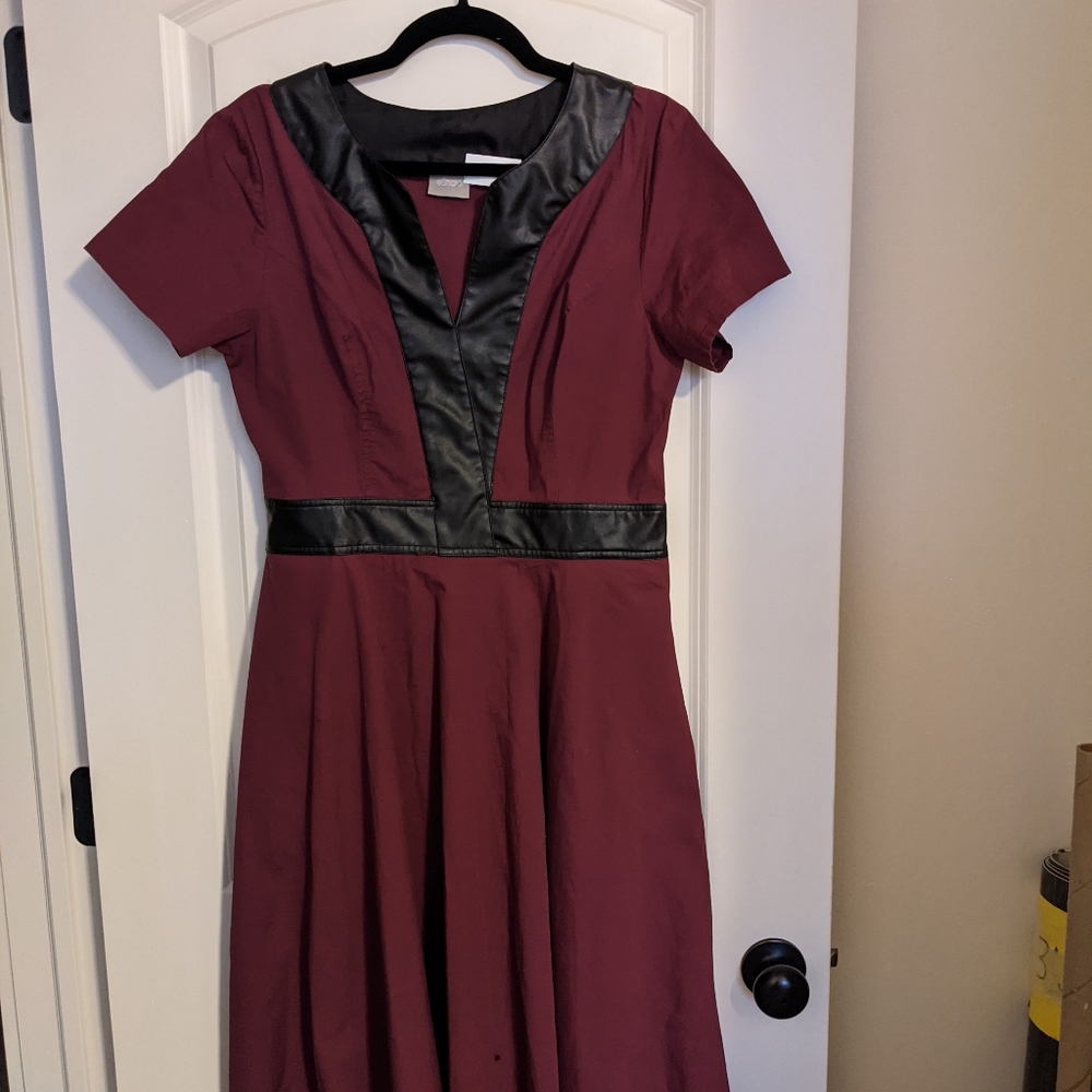 Dark Purple and Leather Dress